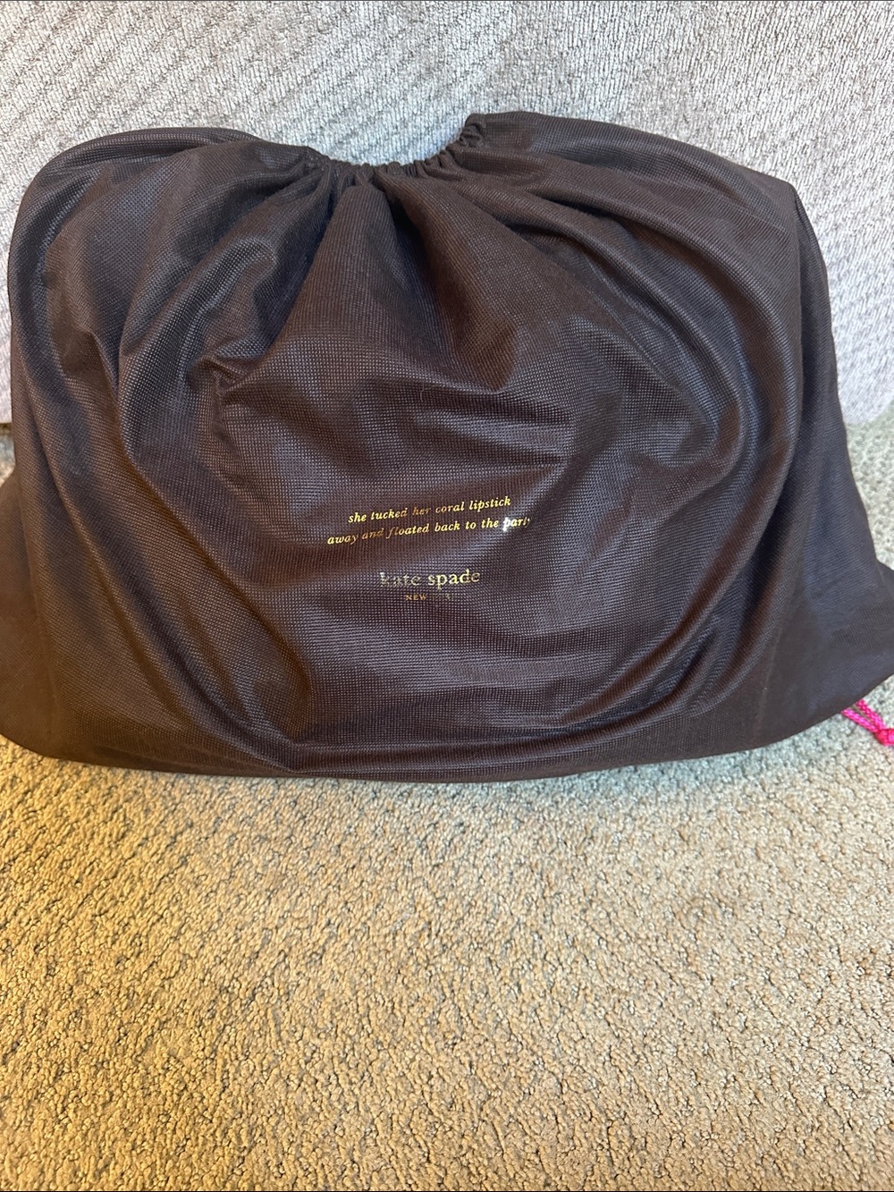 kate spade Quilted Black Nylon Tote with Leather Straps WKRU7035 - Picture 7 of 7